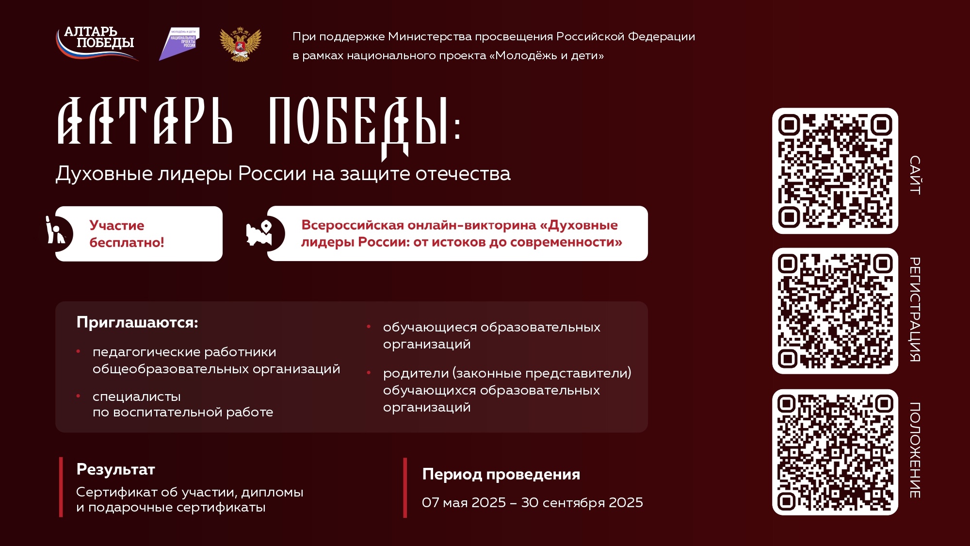 Всероссийская онлайн-викторина «Духовные лидеры России: от истоков до современности».
